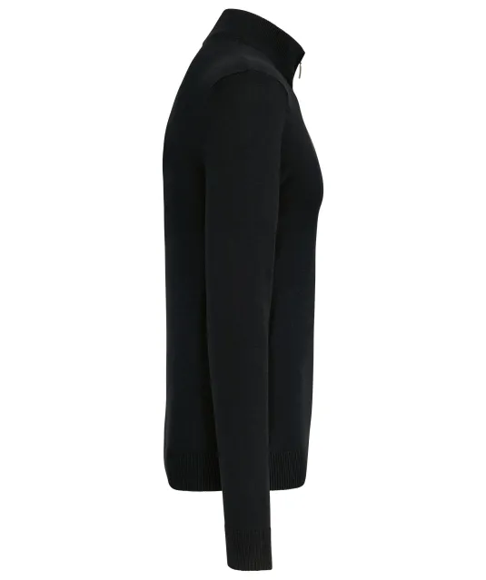 K970 - Heren pullover met ritskraag Black