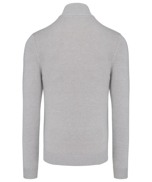 K970 - Heren pullover met ritskraag Grey Melange
