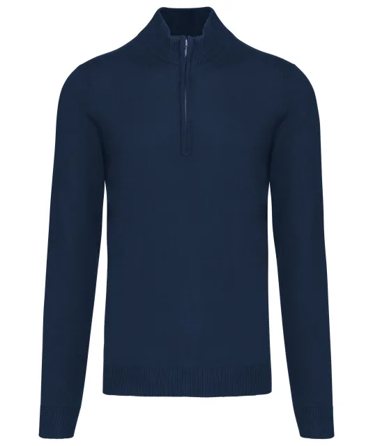 K970 - Heren pullover met ritskraag Navy