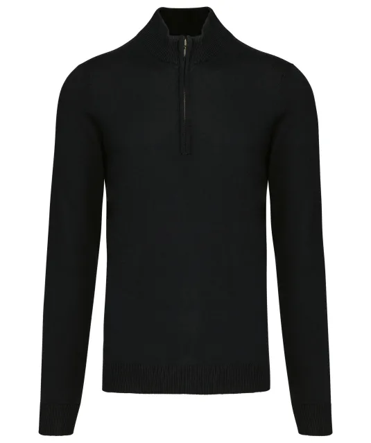 K970 - Heren pullover met ritskraag Black