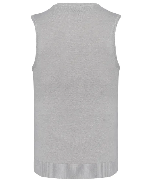 K969 - Heren spencer met v-hals Grey Melange