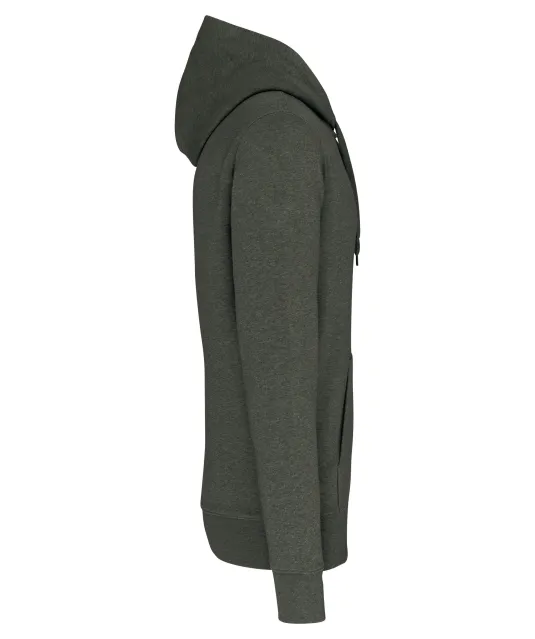 K4027 - Ecologische herensweater met capuchon Green Marble Heather