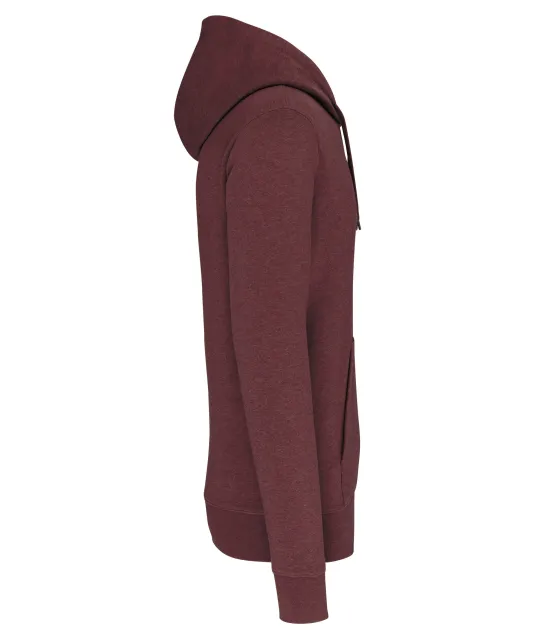 K4027 - Ecologische herensweater met capuchon Wine Heather