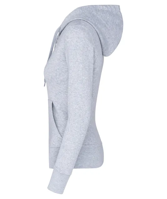 K4031 - Ecologische damessweater met capuchon en ritssluiting Oxford Grey