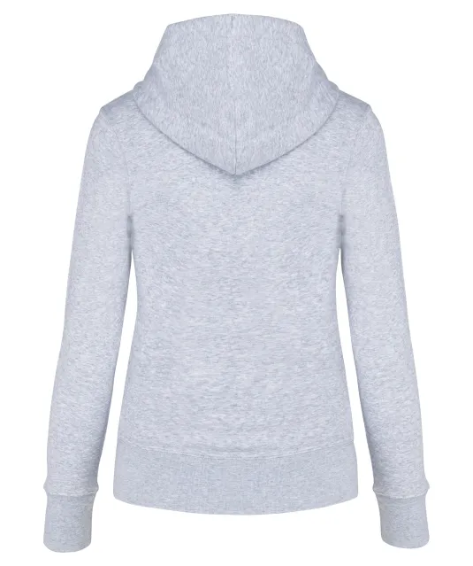 K4031 - Ecologische damessweater met capuchon en ritssluiting Oxford Grey