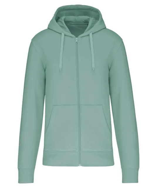 K4030 - Ecologische herensweater met capuchon en ritssluiting Sage