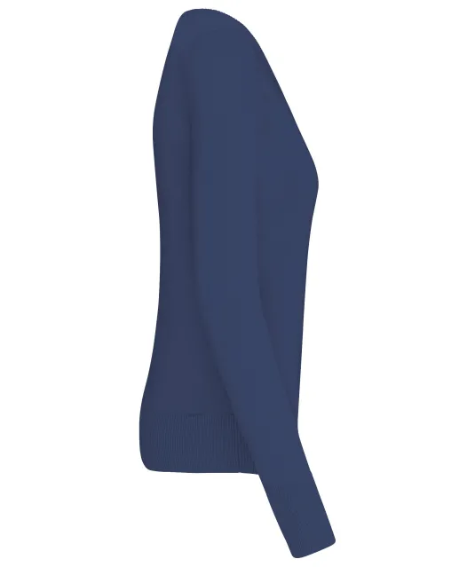 K966 - Dames pullover met v-hals Deep Blue