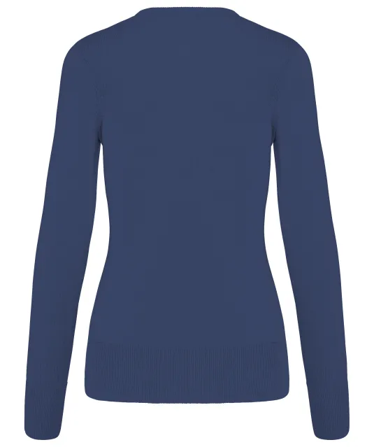K966 - Dames pullover met v-hals Deep Blue