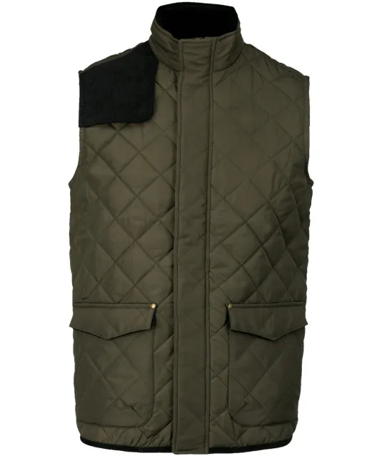 K6124 - Gewatteerde herenbodywarmer Mossy Green / Black