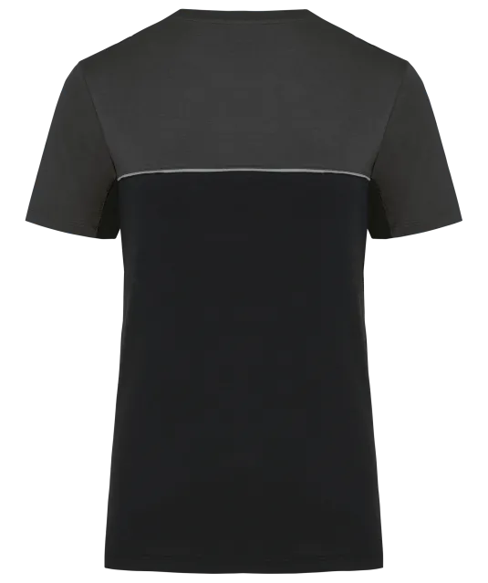 WK304 - Ecologisch tweekleurig uniseks T-shirt met korte mouwen Black / Dark Grey