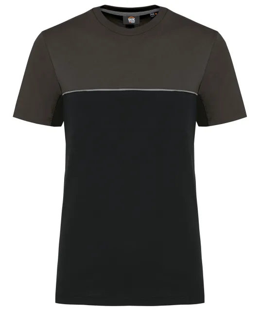 WK304 - Ecologisch tweekleurig uniseks T-shirt met korte mouwen Black / Dark Grey