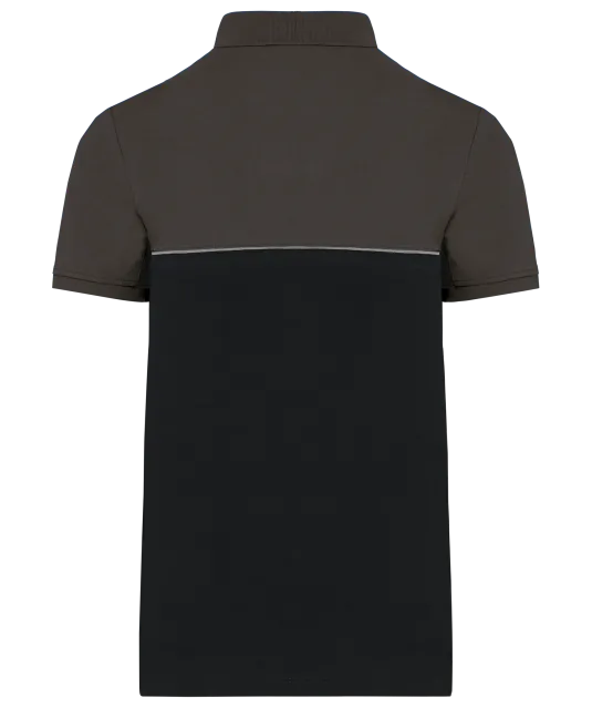 WK210 - Ecologische uniseks polo met korte mouwen in twee kleuren Black / Dark Grey