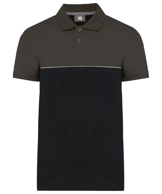 WK210 - Ecologische uniseks polo met korte mouwen in twee kleuren Black / Dark Grey