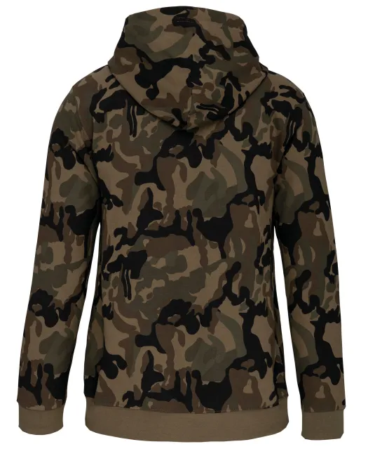 K476 - Herensweater met capuchon Olive Camouflage