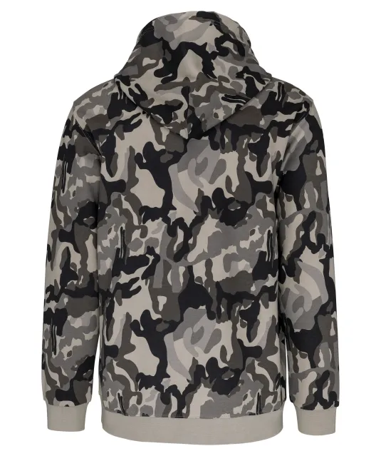 K476 - Herensweater met capuchon Grey Camouflage