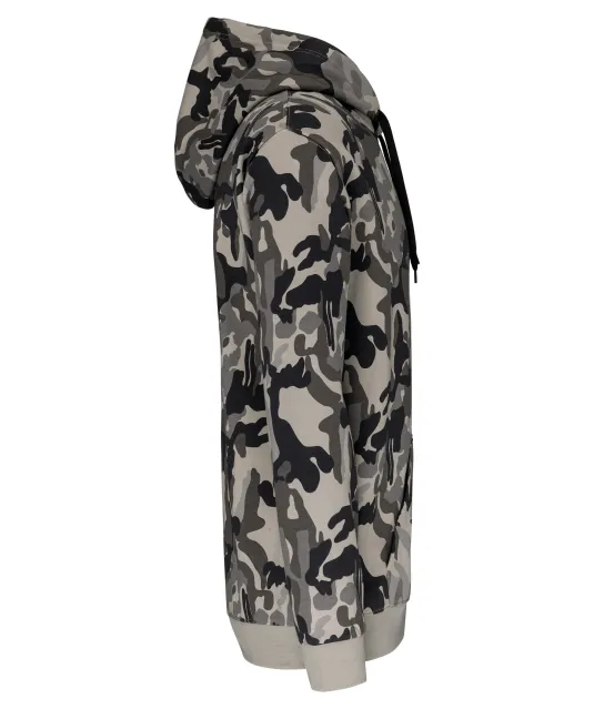 K476 - Herensweater met capuchon Grey Camouflage