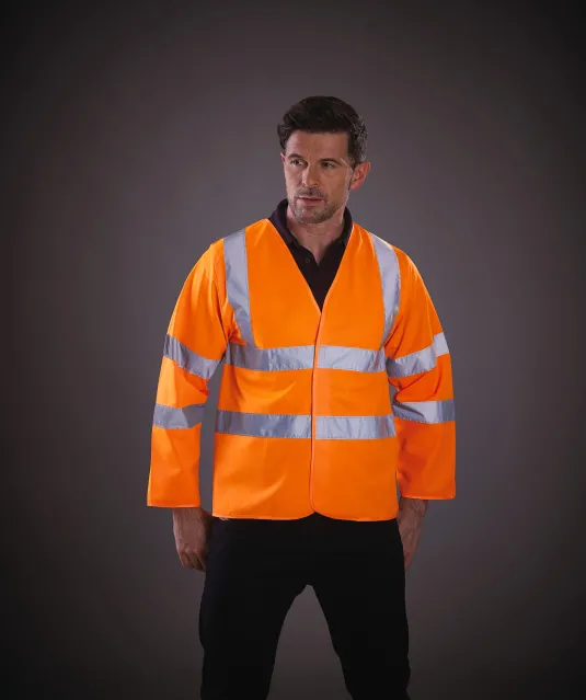 YHVJ200 - Veiligheidsjasje met lange mouwen Hi Vis Orange