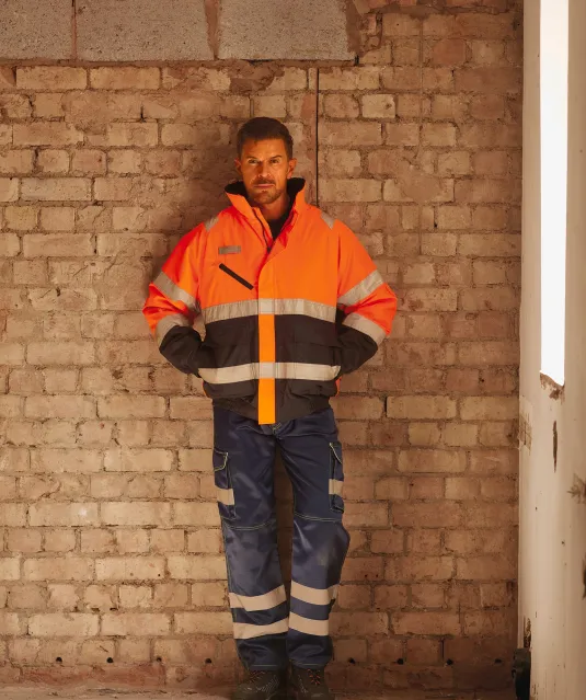 YHVP209 - Veiligheidsjas Fontaine Hi Vis Orange / Navy