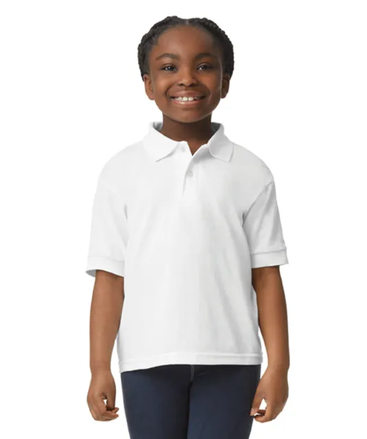GI8800B - Dryblend Classic Fit Kinder Jersey Polo White