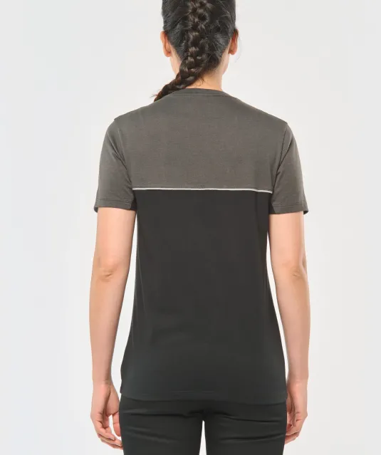 WK304 - Ecologisch tweekleurig uniseks T-shirt met korte mouwen Black / Forest Green