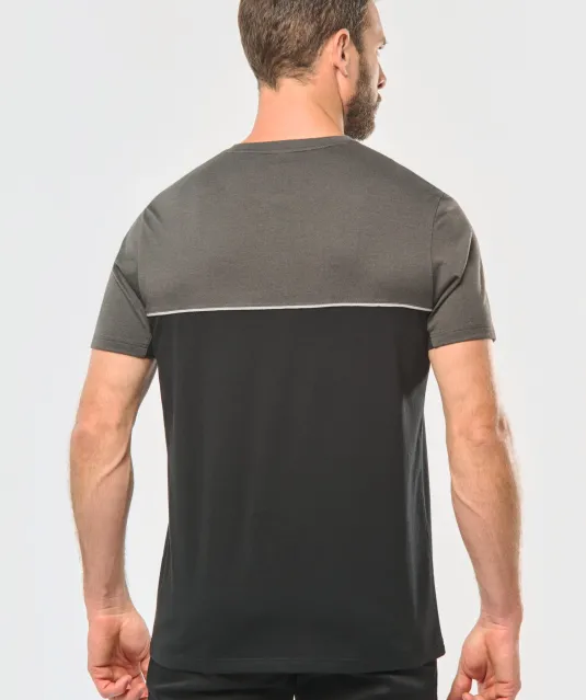 WK304 - Ecologisch tweekleurig uniseks T-shirt met korte mouwen Black / Forest Green