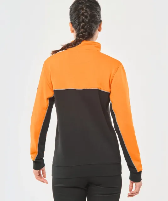 WK404 - Ecologische uniseks sweater met ritskraag Black / Forest Green