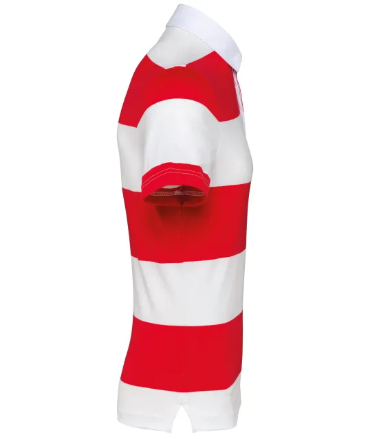K286 - Gestreepte uniseks polo korte mouwen Red / White Stripes