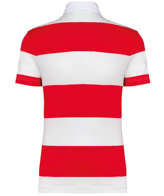 K286 - Gestreepte uniseks polo korte mouwen Red / White Stripes