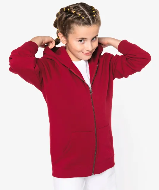 NS405 - Ecologische kindersweater met rits en capuchon Black