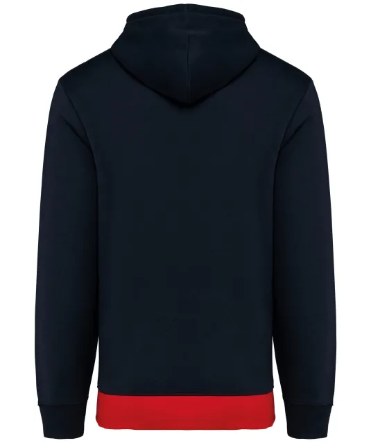 K4016 - Driekleurige unisex sweater met capuchon Navy / White / Red