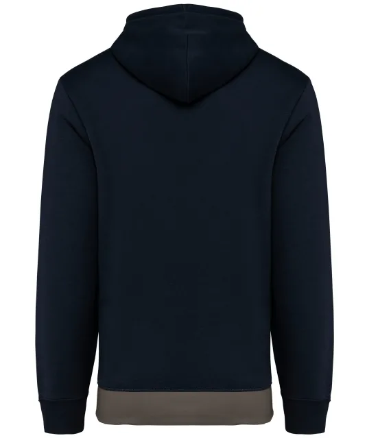 K4016 - Driekleurige unisex sweater met capuchon Navy / White / Basalt Grey