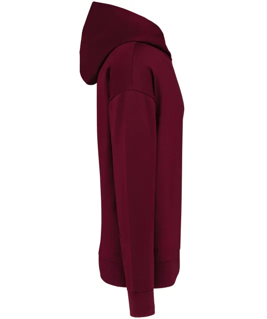 K4018 - Oversized fleece sweater met capuchon Wine