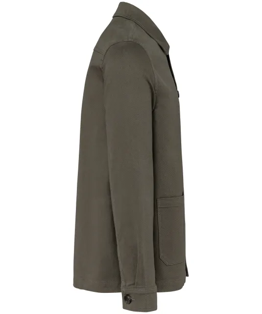 K671 - Heren jas worker Washed Dark Khaki