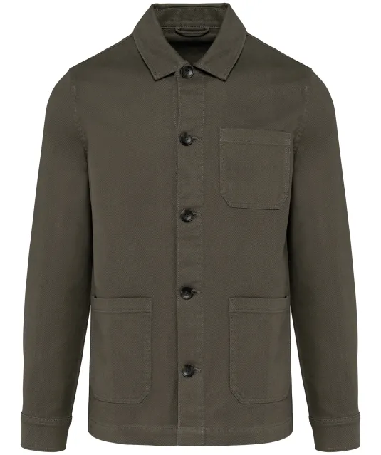 K671 - Heren jas worker Washed Dark Khaki