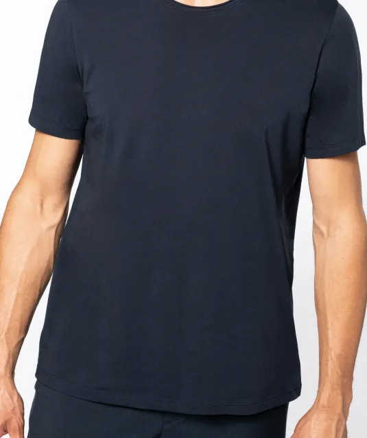 K398 - Bio T-shirt kraag met onafgewerkte rand korte mouwen White
