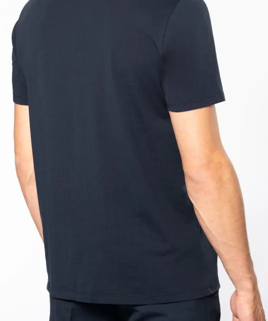 K398 - Bio T-shirt kraag met onafgewerkte rand korte mouwen White