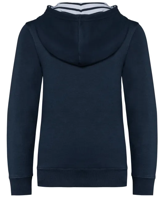 K4014 - Unisex kindersweater met contrasterende capuchon met motief Navy / Mariniere