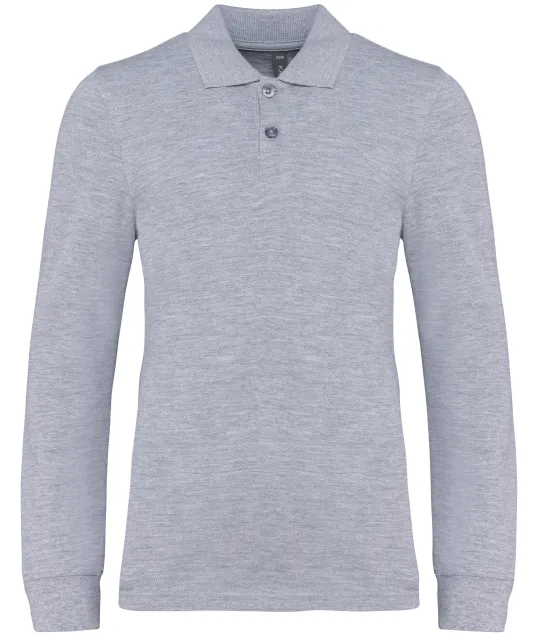 K269 - Kinderpolo lange mouwen Oxford Grey