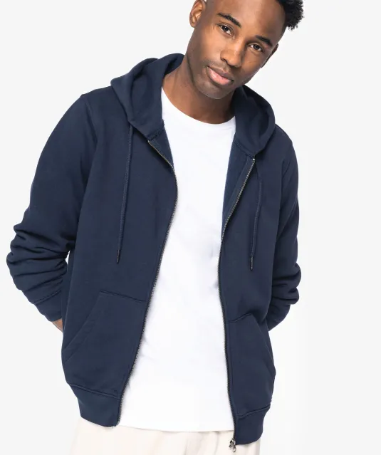 NS402 - Ecologische uniseks sweater met capuchon en rits Black