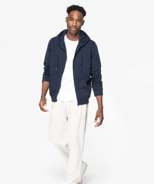 NS402 - Ecologische uniseks sweater met capuchon en rits Black