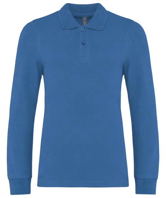 K269 - Kinderpolo lange mouwen Light Royal Blue