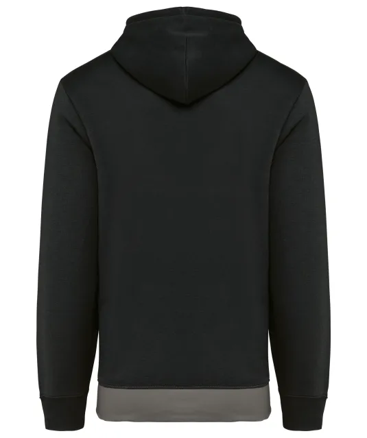 K4016 - Driekleurige unisex sweater met capuchon Black / White / Basalt Grey