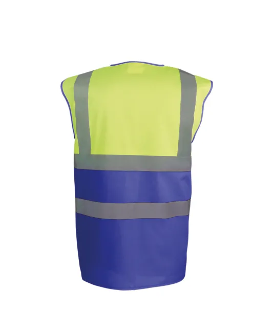 YHVW122 - Tweekleurig veiligheidshesje Hi Vis Yellow / Royal Blue
