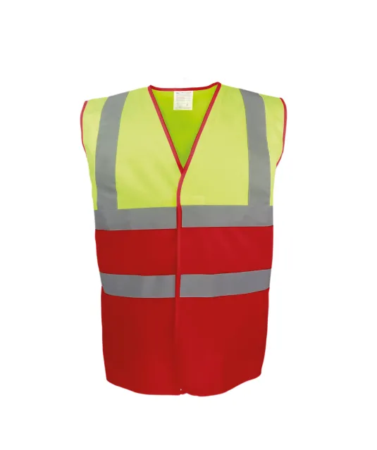 YHVW122 - Tweekleurig veiligheidshesje Hi Vis Yellow / Red