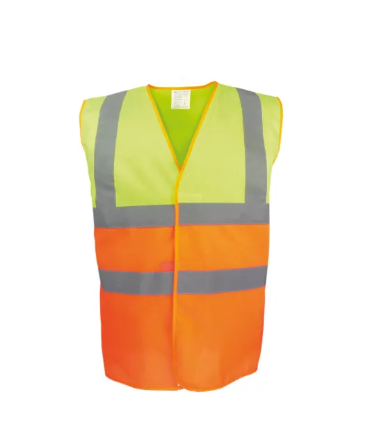 YHVW122 - Tweekleurig veiligheidshesje Hi Vis Yellow / Orange