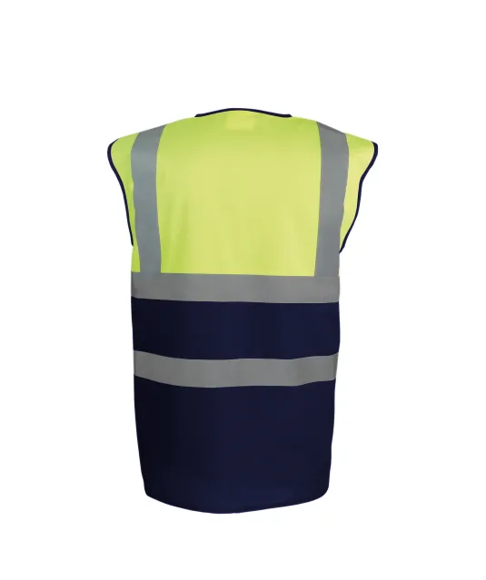 YHVW122 - Tweekleurig veiligheidshesje Hi Vis Yellow / Navy