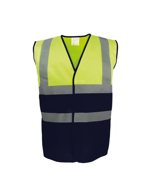 YHVW122 - Tweekleurig veiligheidshesje Hi Vis Yellow / Navy