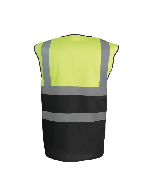 YHVW122 - Tweekleurig veiligheidshesje Hi Vis Yellow / Black