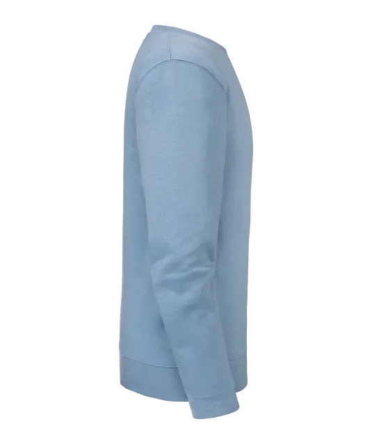 RU262M - Authentic Sweater met ronde hals Mineral Blue