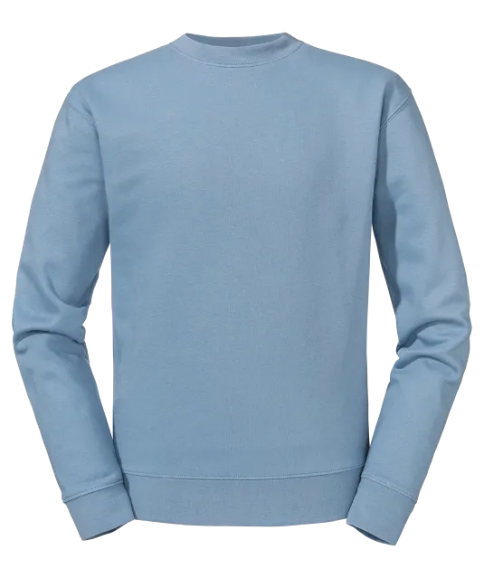 RU262M - Authentic Sweater met ronde hals Mineral Blue